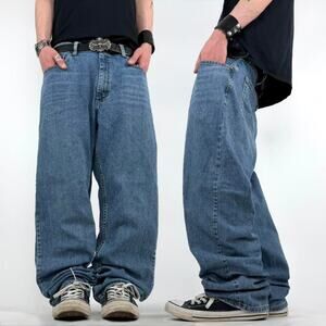 Vintage y2k baggy wide leg faded stonewash grunge skater jeans